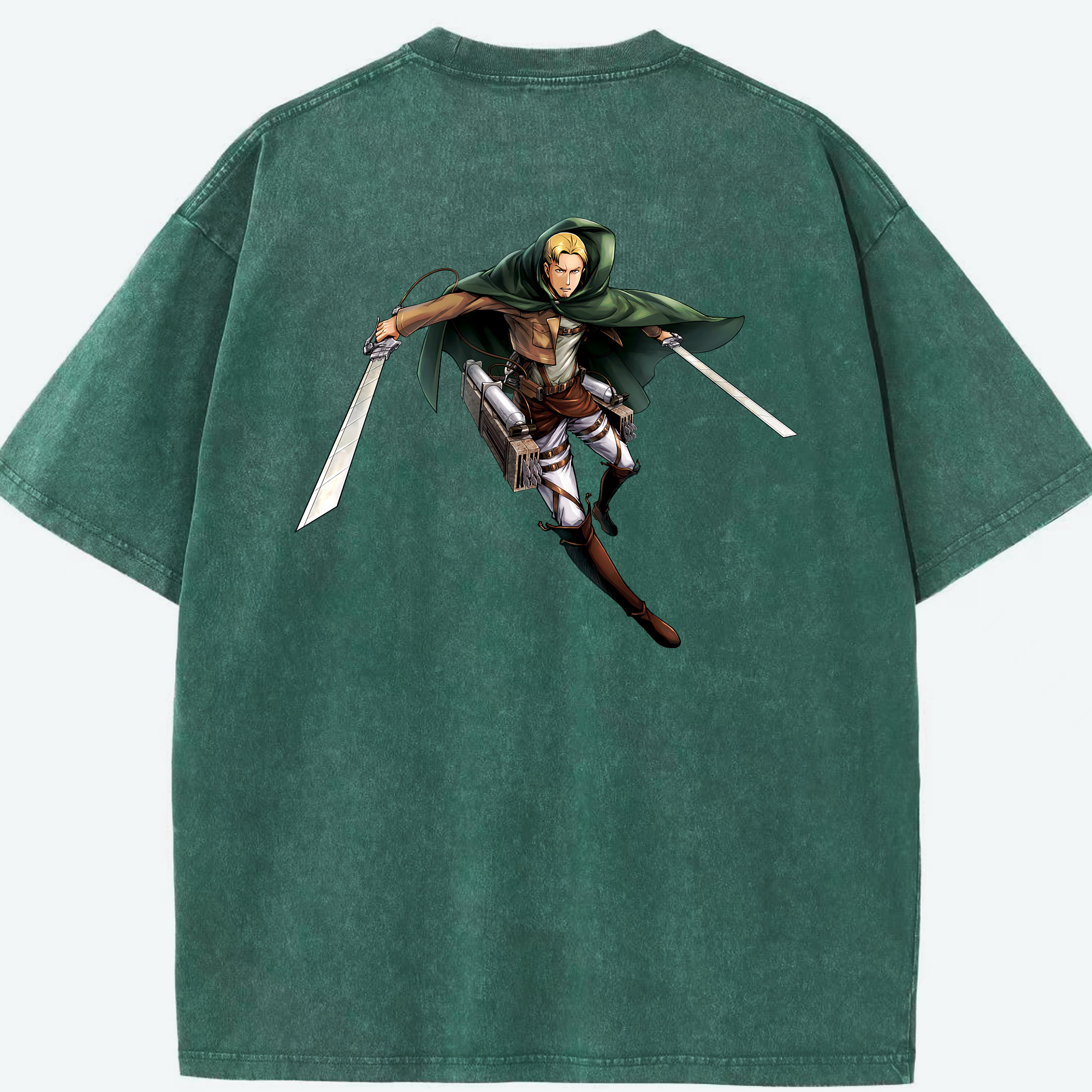 （画像用） 進撃の巨人 Attack on Titan 綿100% ヴィンテージ風 半袖Tシャツ（背面プリント）